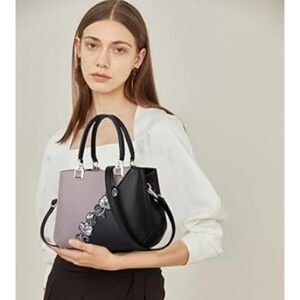 Handbag Embroidery Top Handle Satchel Fashion Shoulder Bag Tote Purse